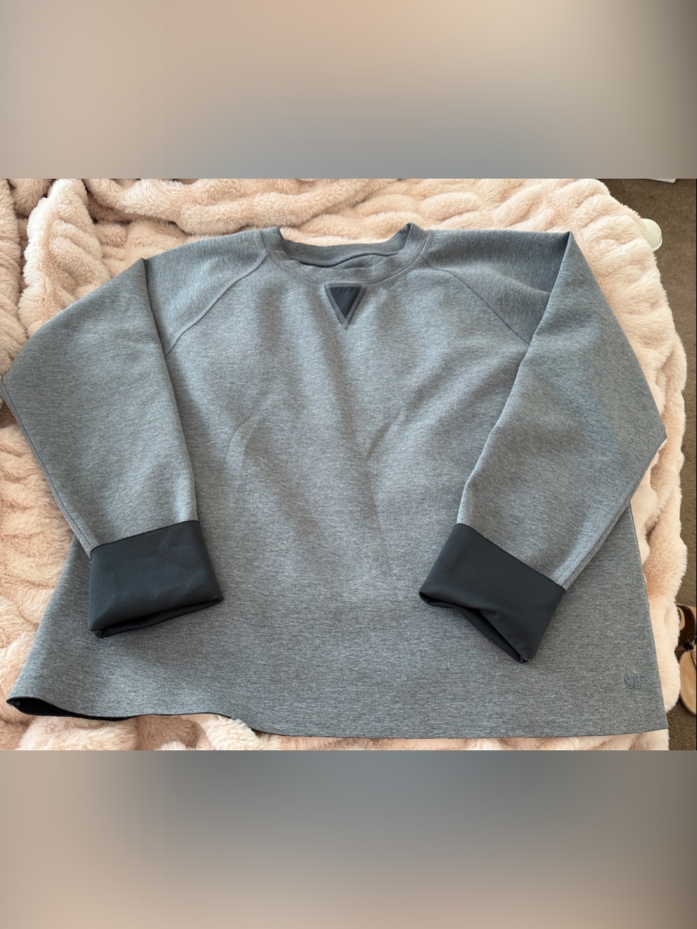 Albion Gray Pullover Sweatshirt with Black Cuffs Size XL